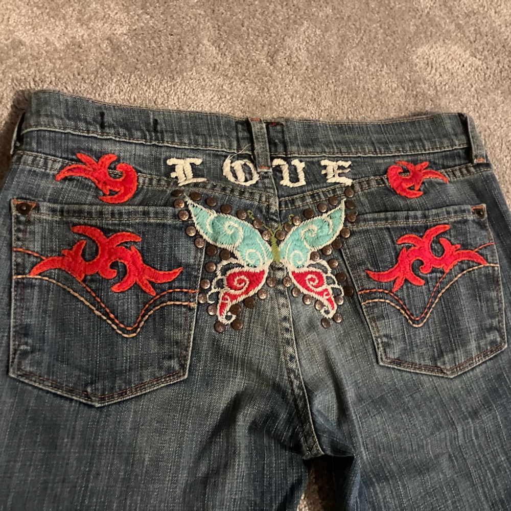 *RARE* Vintage People Tattoo Stamp Denim, Women's Waist 31